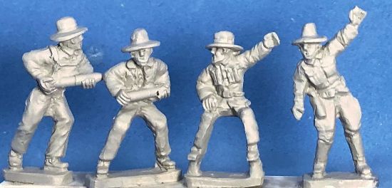 Mexican Revolution gun crew with cowboy hats