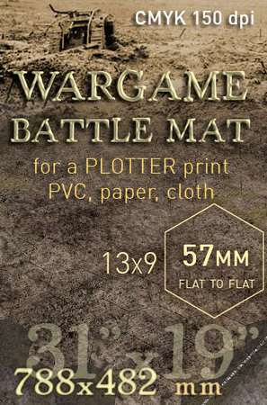 The Battlemat No Man's Land (cc0276) 13x93 Hex57mm
