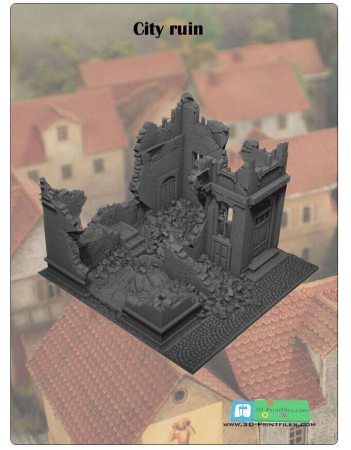 City Ruin WWII for Cityblocks (Modular) for 3Dprinting (STL File)