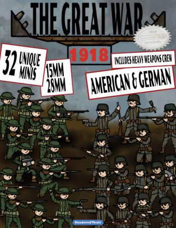 The Great War: 1918 &ndash; United States of America & German Troops &ndash; 28mm & 15mm Minis