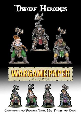 Dwarf Heroines – Customizable & Printable Paper Mini Figures & Cards