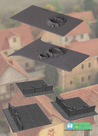 Modular Street & Groundbase Set for Cityblocks Modular) for 3DPrinting (STL File)