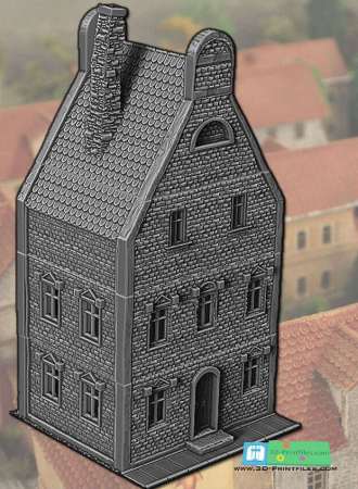 Modular Building 4 WWII for Cityblocks (Modular) for 3D Printing (STL File)