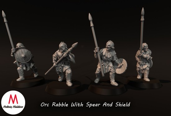 Orc Rabble With Spear & Shield
