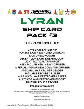 Lyran Ship Card Pack #3