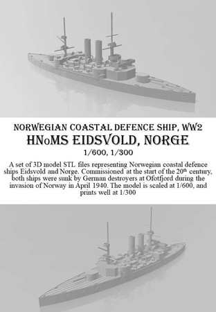 Norwegian Coastal Defence Ships Eidsvold, Norge