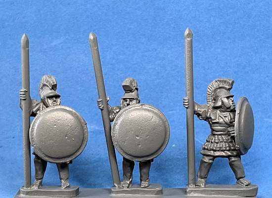 Hoplites with vertical cast-on spears