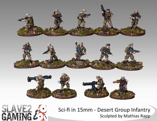 15mm Sci-Fi Desert Group infantry