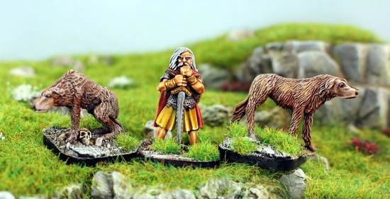 Hero Fionn MacCumhail and his Warhounds