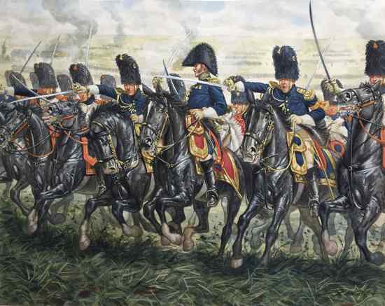 Baron Guyot leads the Grenadiers  cheval de la Garde Impriale's charge at Waterloo