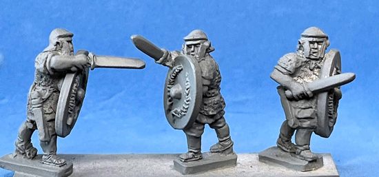 Roman auxiliary with sword and wreath shield