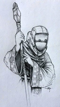 Planetary Archivist Garren Madwon - concept sketch