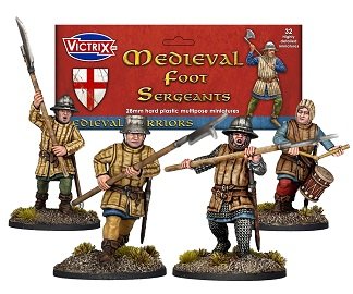  MEDIEVAL FOOT SERGEANTS: 28mm Figures
