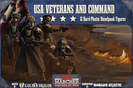  MARCHER, EMPIRES AT WAR: U.S.A. Veterans and Command 28mm Miniatures