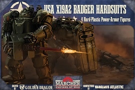  MARCHER, EMPIRES AT WAR: X19A2 Badger Hardsuits 28mm Miniatures