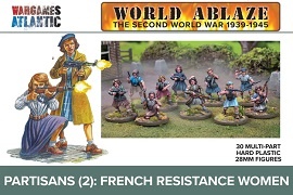  WORLD ABLAZE: Partisans (2) French Resistance Women 28mm Miniatures