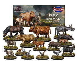 PILLAGE: Medieval Farm Animals 28mm Miniatures