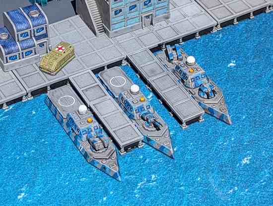 PacFed patrol boats tied up in dock