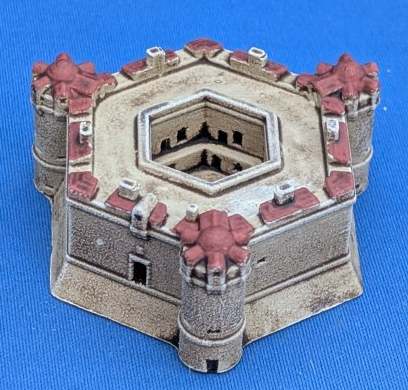 1:700 scale model of a hexagonal fortress