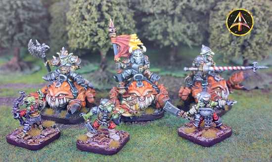 War Crab Riders among the Fortress Goblins