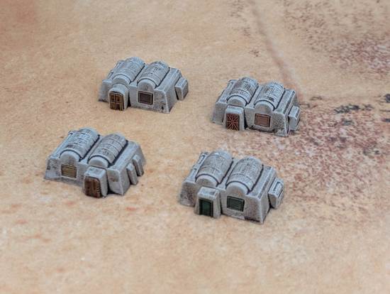 Set of four 6mm scale desert houses