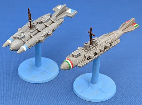 Two grey Steampunk airships