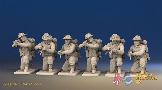 Canadian Battledress troops using the new kneeling poses