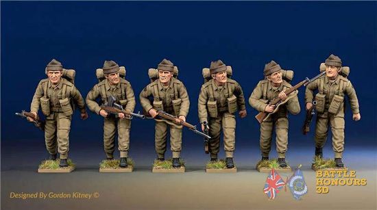British Commandos advancing in woollen cap comforters