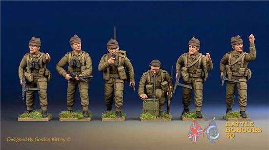 British Commando officers, signallers and wireless personnel in cap comforters