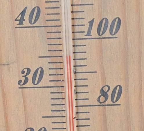 Thermometer reading 35&deg;C