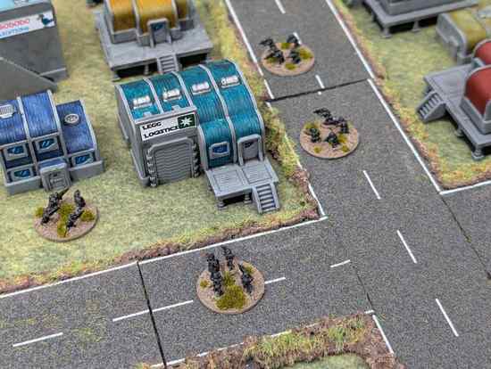 6mm SAS Troopers close in on an industrial unit, presumably occupied by the bad guys&hellip;
