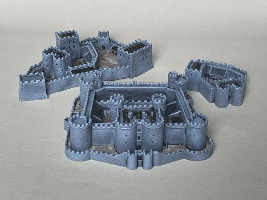 Harlech Castel (front), Criccieth late (rear left), Criccieth Original (rear right)