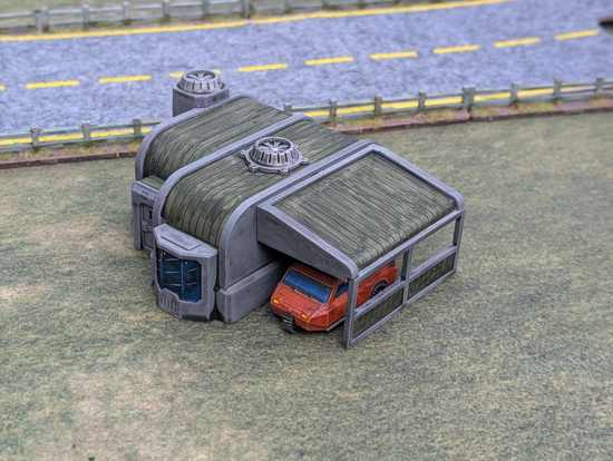 Agricultural Colony building showing lean-to on the side