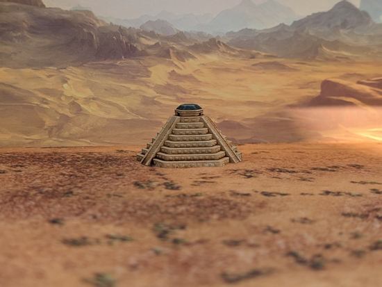Model of a Syrtian temple pyramid on Mars