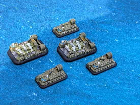 Air cushion landing craft in formation