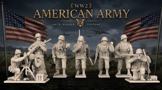 US army header artwork from the new WWII army collections