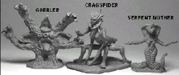 Gobbler, Cragspider, Serpent Mother