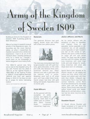 Army of the King of Sweden, 1809