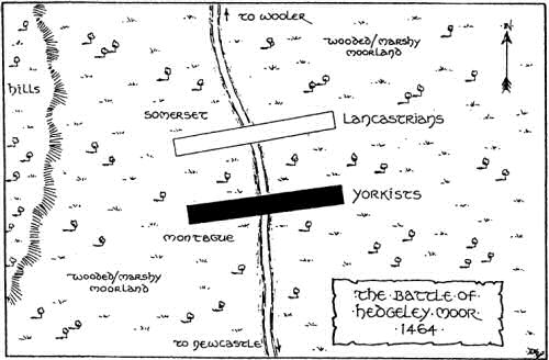 Map of the Battle of Hedgeley Moor