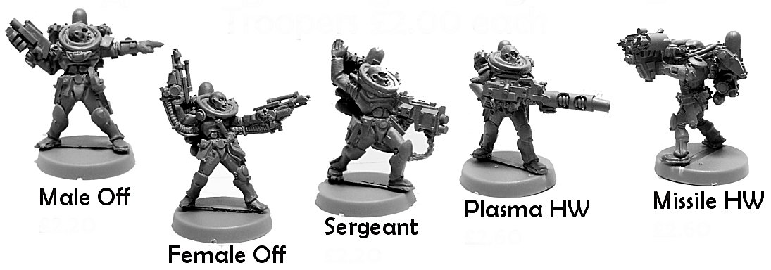 Male officer, female officer, sergeant, plasma HW, missile HW