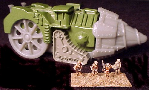 Atlantis digger posed with 6mm scale Scotia sci-fi infantry