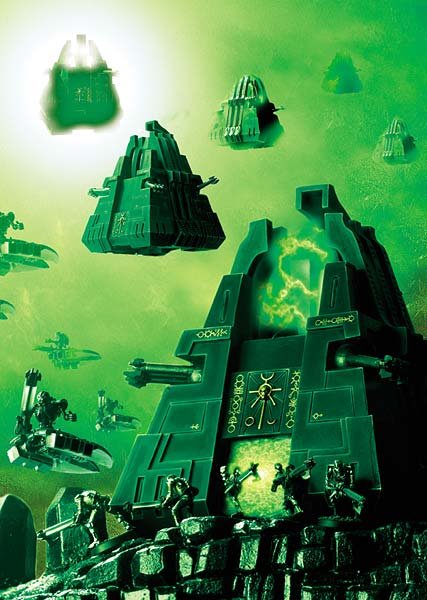 Multiple Monoliths drift out of the sky as part of a devestating Necron attack