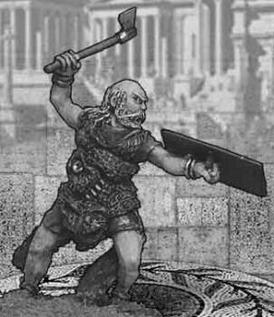 German Warrior with Bear Skin