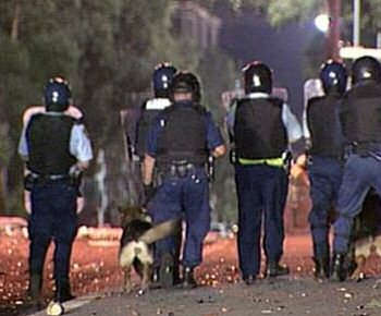 Police in riot gear