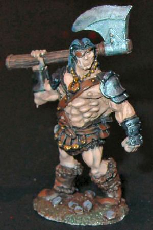 Well-shaded barbarian dressed in basic brown