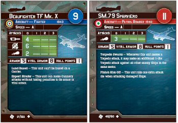 Beaufighter and SM.79 stat cards