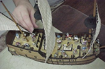 top-down view of the ship