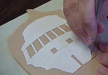 cutting along the template