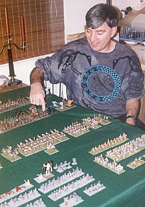 Curtis Wright, showing some of his fantasy armies