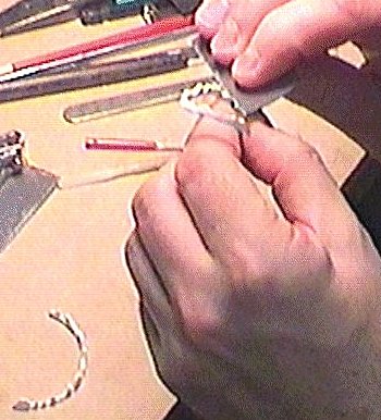 sanding the crest pieces